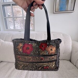 Exclusive Vintage Designer Bag all-over BEAD EMBROIDERED beautiful and e…